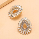 Fashion geometric full diamond drop simple exaggerated alloy earrings studpicture9