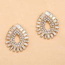 Fashion geometric full diamond drop simple exaggerated alloy earrings studpicture11