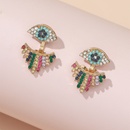 fashion creative geometric retro court exquisite diamond devil eye earrings alloy studpicture8