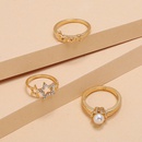 fashion new alloy diamond hollow fivepointed star heart pearl ring 3piece setpicture7