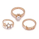 fashion new alloy diamond hollow fivepointed star heart pearl ring 3piece setpicture10