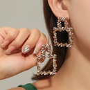 Fashion new Bohemian retro wispy alloy color diamond geometric stud earrings wholesalepicture6