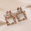 Fashion new Bohemian retro wispy alloy color diamond geometric stud earrings wholesalepicture8