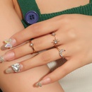 fashion simple star moon set ring retro alloy diamond 3piece ringpicture6