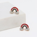 Summer new fashion simple exquisite diamondstudded rainbow alloy earrings studpicture6