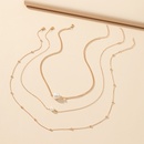 new fashion trend set threelayer alloy pearl necklace wholesalepicture6
