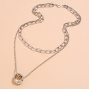 fashion mix hollow chain  doublelayer simple trend alloy necklace wholesalepicture9