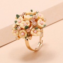 Korean jewelry small flower diamond adjustable opening alloy ringpicture8