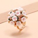 Korean jewelry small flower diamond adjustable opening alloy ringpicture9