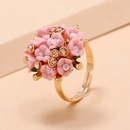 Korean jewelry small flower diamond adjustable opening alloy ringpicture10