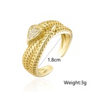 retro bohemian style winding snake ring opening copper zircon jewelrypicture4