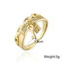 fashion copper plated 18K gold chain key lock geometric open ring femalepicture4