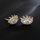 creative dripping devils eye copper plated 18K gold zircon earrings female studpicture7