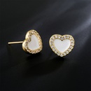 candy color oil drop copper plated 18K gold heart shaped zircon earrings femalepicture6