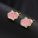 Fashion oildropping palm copperplated 18K gold microinlaid zircon stud copper earringspicture8