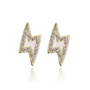Fashion oil drop copper plated 18K gold microset zircon lightning stud earrings female newpicture10