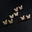 Fashion copper plated 18K gold zircon butterfly female fashion stud earringspicture7