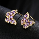 Fashion copper plated 18K gold zircon butterfly female fashion stud earringspicture8