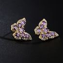 Fashion copper plated 18K gold zircon butterfly female fashion stud earringspicture9