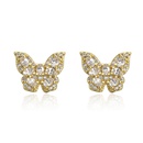 Fashion copper plated 18K gold zircon butterfly female fashion stud earringspicture10