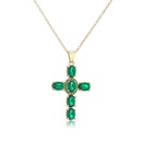 simple inlaid color zirconium cross pendant copper 18K necklace wholesalepicture10
