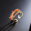 new fashion Tcubic zircon doublelayer geometric open copper ringpicture9
