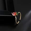fashion geometric copper inlaid zircon fruit series open ring femalepicture9