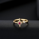 simple geometric eightpointed star copper inlaid zircon open ringpicture7