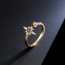 simple geometric eightpointed star copper inlaid zircon open ringpicture8