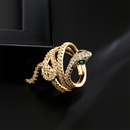 fashion AAA zircon snakeshaped open ring copperplated real gold jewelrypicture7