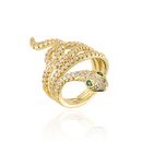 fashion AAA zircon snakeshaped open ring copperplated real gold jewelrypicture9