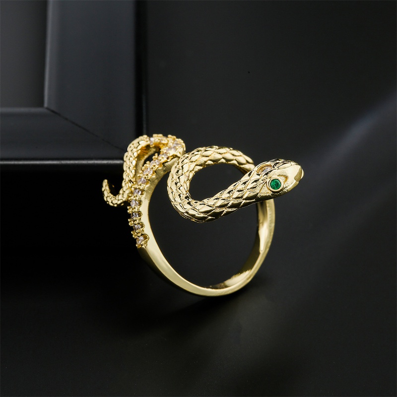 fashion copper microencrusted zircon geometric shape opening adjustable ring