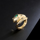 fashion new copper plated 18K gold snake shape open ring femalepicture6