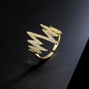 fashion copper microencrusted zircon jewelry electrocardiogram open ringpicture5