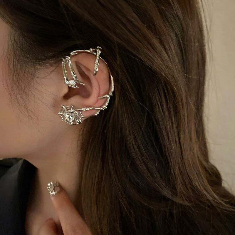 fashion diamond spider web earrings creative alloy earrings