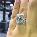 new flash diamond square princess ring female fashion engagement copper ringpicture5