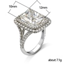 new flash diamond square princess ring female fashion engagement copper ringpicture8