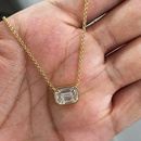 simple single layer rectangular zircon copper necklace wholesalepicture5