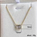 simple single layer rectangular zircon copper necklace wholesalepicture9