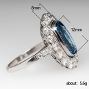 fashion copper inlaid with sea blue zircon womens oval large ringpicture8