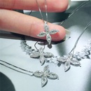 simple flower shaped inlaid zircon copper necklace wholesalepicture8