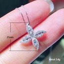 simple flower shaped inlaid zircon copper necklace wholesalepicture10