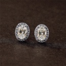 simple pigeon egg diamond zircon oval copper earrings female ear jewelrypicture6
