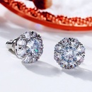 New Exquisite Full Diamond Flower Zircon Stud Earrings Copper Creative Femalepicture6