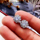 New Exquisite Full Diamond Flower Zircon Stud Earrings Copper Creative Femalepicture7