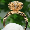 new ladies flower ring copper goldplated inlaid zircon engagement ringpicture7