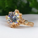 new ladies flower ring copper goldplated inlaid zircon engagement ringpicture8