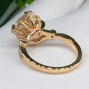 new ladies flower ring copper goldplated inlaid zircon engagement ringpicture9