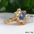new ladies flower ring copper goldplated inlaid zircon engagement ringpicture10