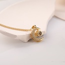 fashion Moon shaped Heart Sutra pendant copper collarbone chain wholesalepicture6